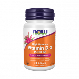 NOW Vitamin D-3 2000 IU, 30 капсул