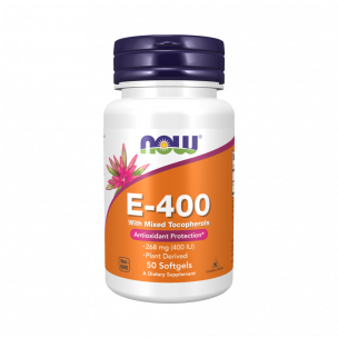 NOW Vitamin E-400 With Mixed Tocopherols, 50 капсул