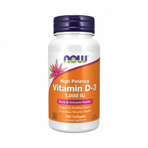 NOW Vitamin D-3 1000 IU, 180 капсул