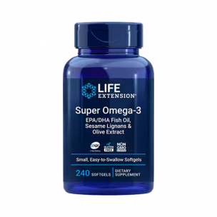 Life Extension Super Omega-3 EPA/DHA Fish Oil, Sesame Lignans &amp; Olive Extract, 240 капсул