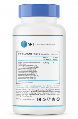 SNT Probiotic 5 Billion, 60 капсул SNT Probiotic 5 Billion, 60 капсул
