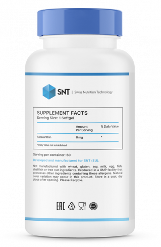 SNT Astaxanthin 6 mg, 60 капсул