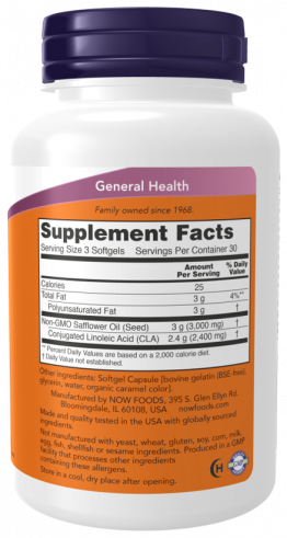 NOW Conjugated Linoleiс Acid (CLA), Конъюгированная линолевая кислота (КЛК), 90 капсул
