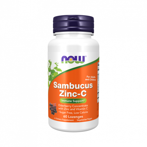 NOW Sambucus Zinc-C, Бузина Цинк-С, 60 таблеток