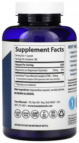 Trace Minerals Magnesium Glycinate 120 mg, 180 капсул