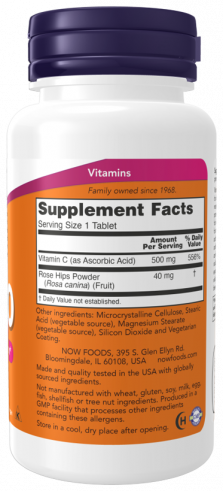 NOW C-500 with Rose Hips, C-500 c Шиповником, 100 таблеток