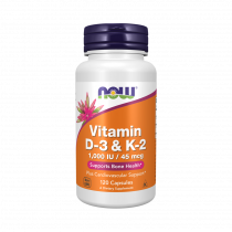NOW Vitamin D-3 &amp; K-2 1000 IU / 45 mcg, 120 капсул